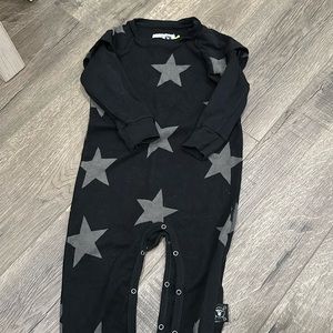 Black with gray star onesie